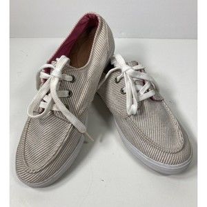 Reef Deck Hand 2 Shoes Beige Stripe Women Size 6 - RF-008544 EUC